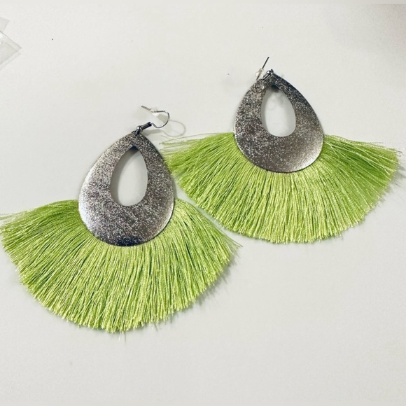 $15 EACH Silver Teardrop Tassel Earrings / Pick Your Color / 7 to Choose From - Picture 5 of 7